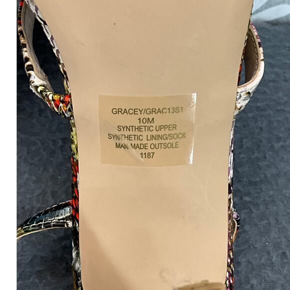 Steve Madden Gracey Rainbow Snake Open Toe Ankle Strappy 3"mHeels Women 10M - Picture 11 of 12